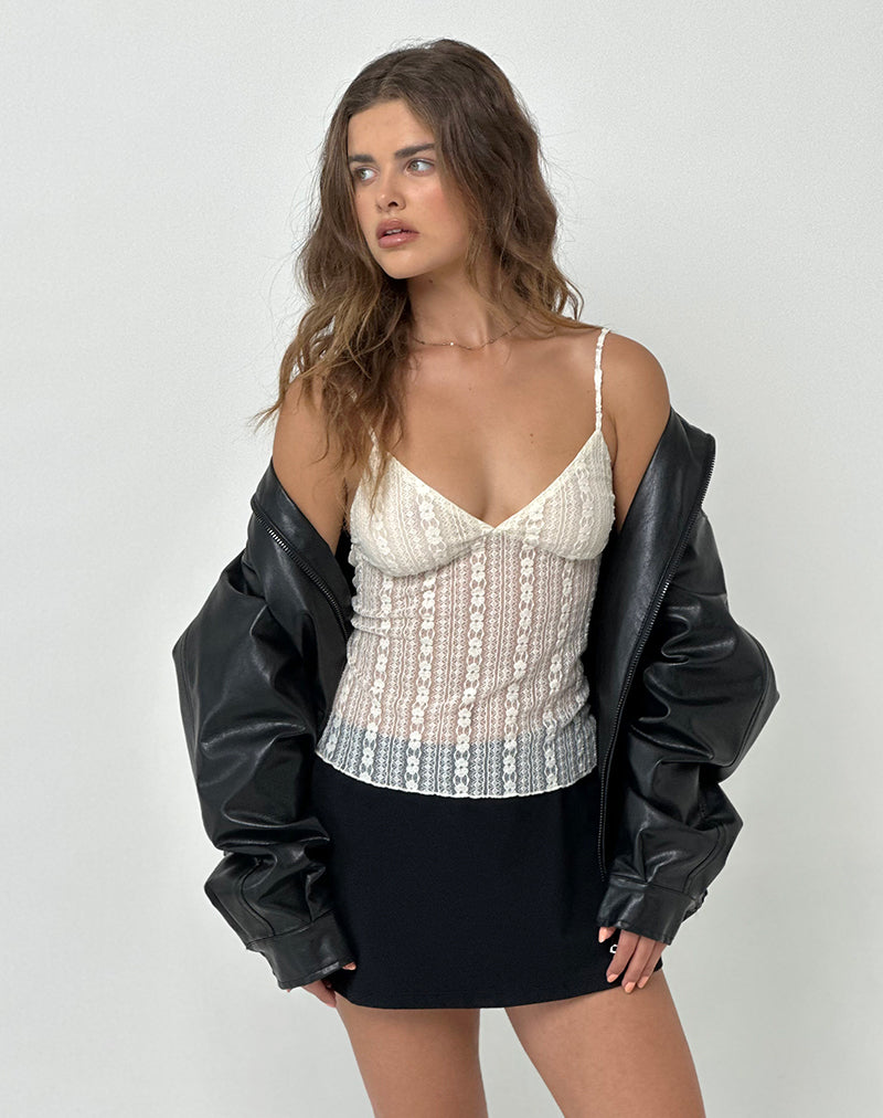 Afbeelding van Marinda Cami Top in Kant Crème