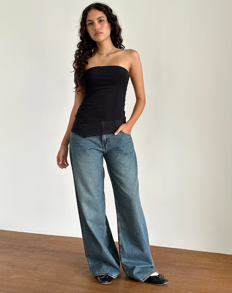 Afbeelding van Marissa Lange Asymmetrische Kous Top in Zwart