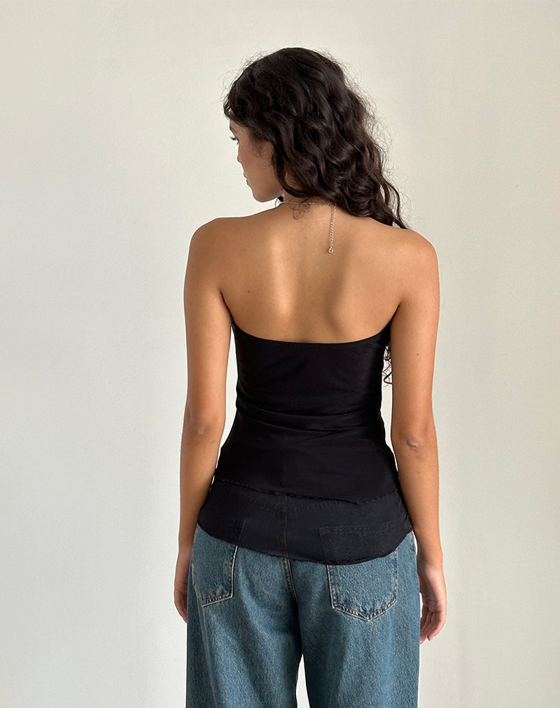 Afbeelding van Marissa Lange Asymmetrische Kous Top in Zwart