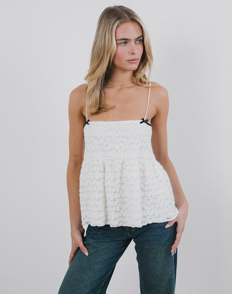 Afbeelding van Marreta Cami Top in Dahlia Kant Ivoor