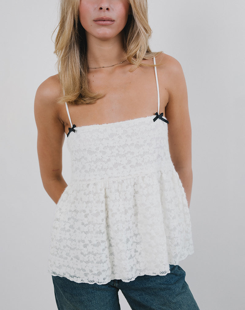 Afbeelding van Marreta Cami Top in Dahlia Kant Ivoor