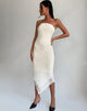 Afbeelding van Marve Bandeau Maxi Dress in Mesh Crème