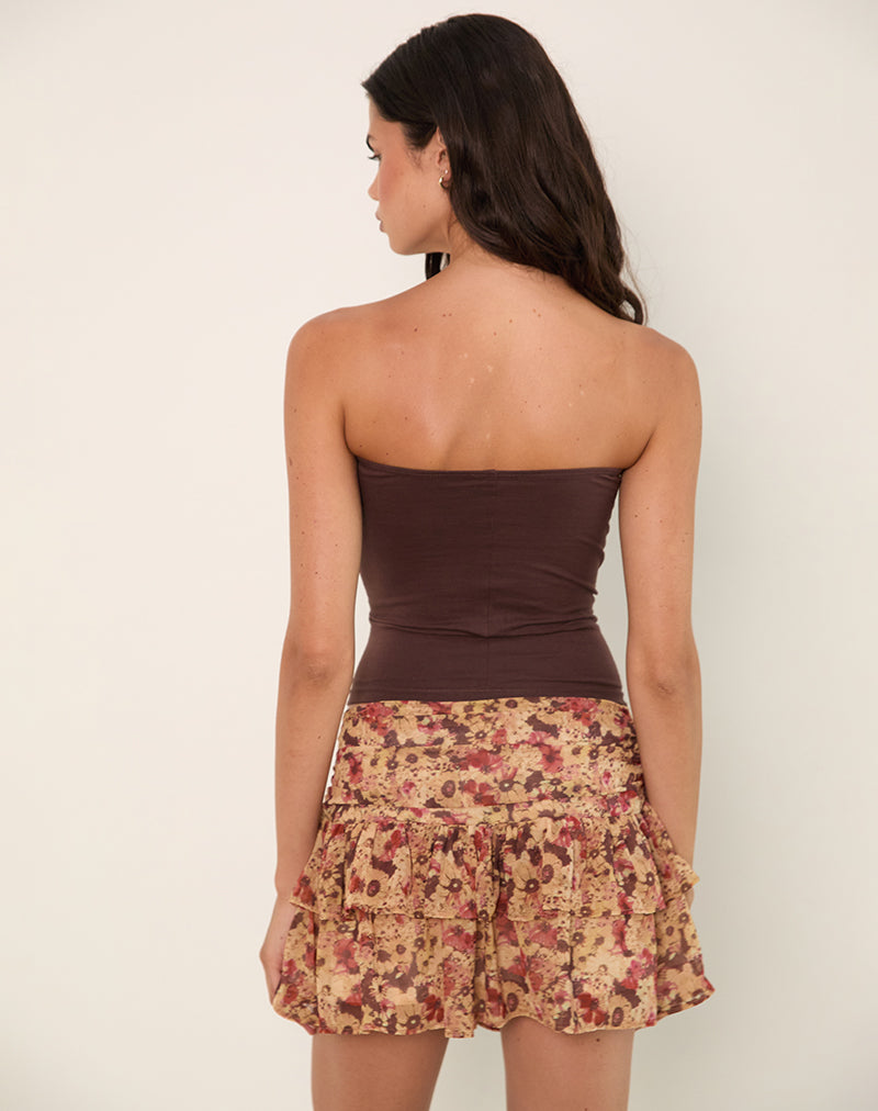 Afbeelding van Masama Frill Minirok in Chiffon Rusty Flower
