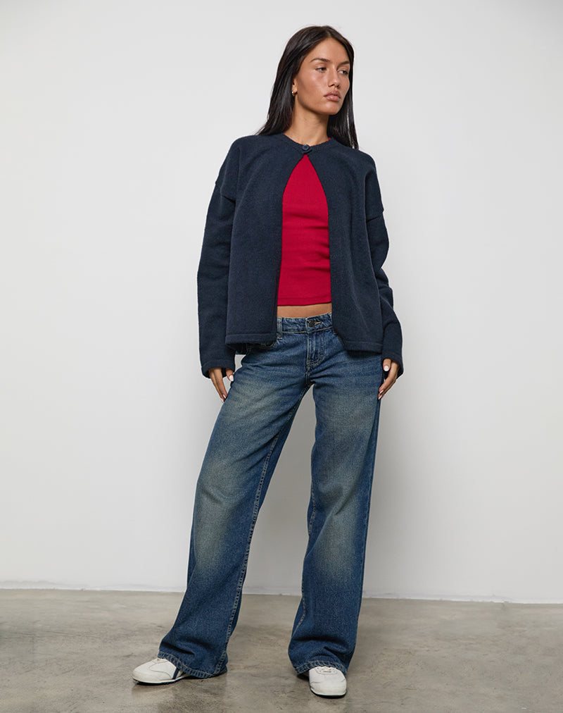 Maureen vest in donker marine
