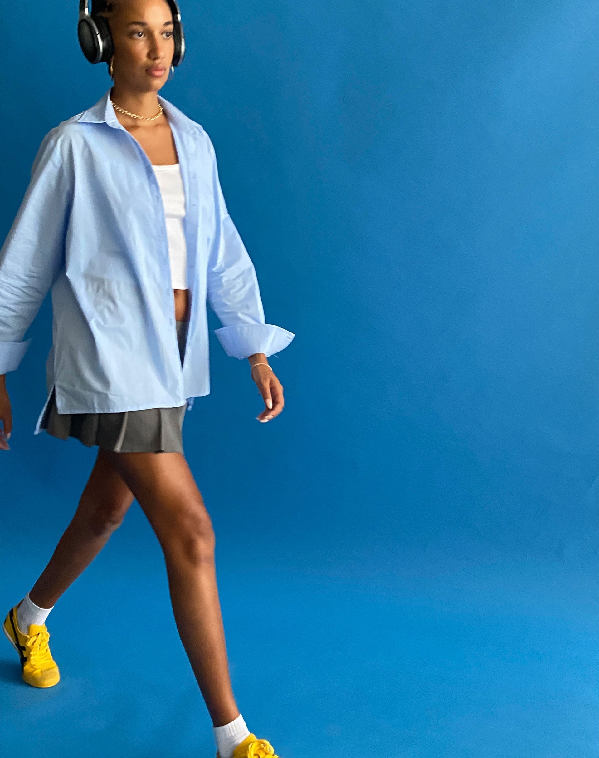 Afbeelding van Mavis Button Up Shirt in Popeline Hemelsblauw