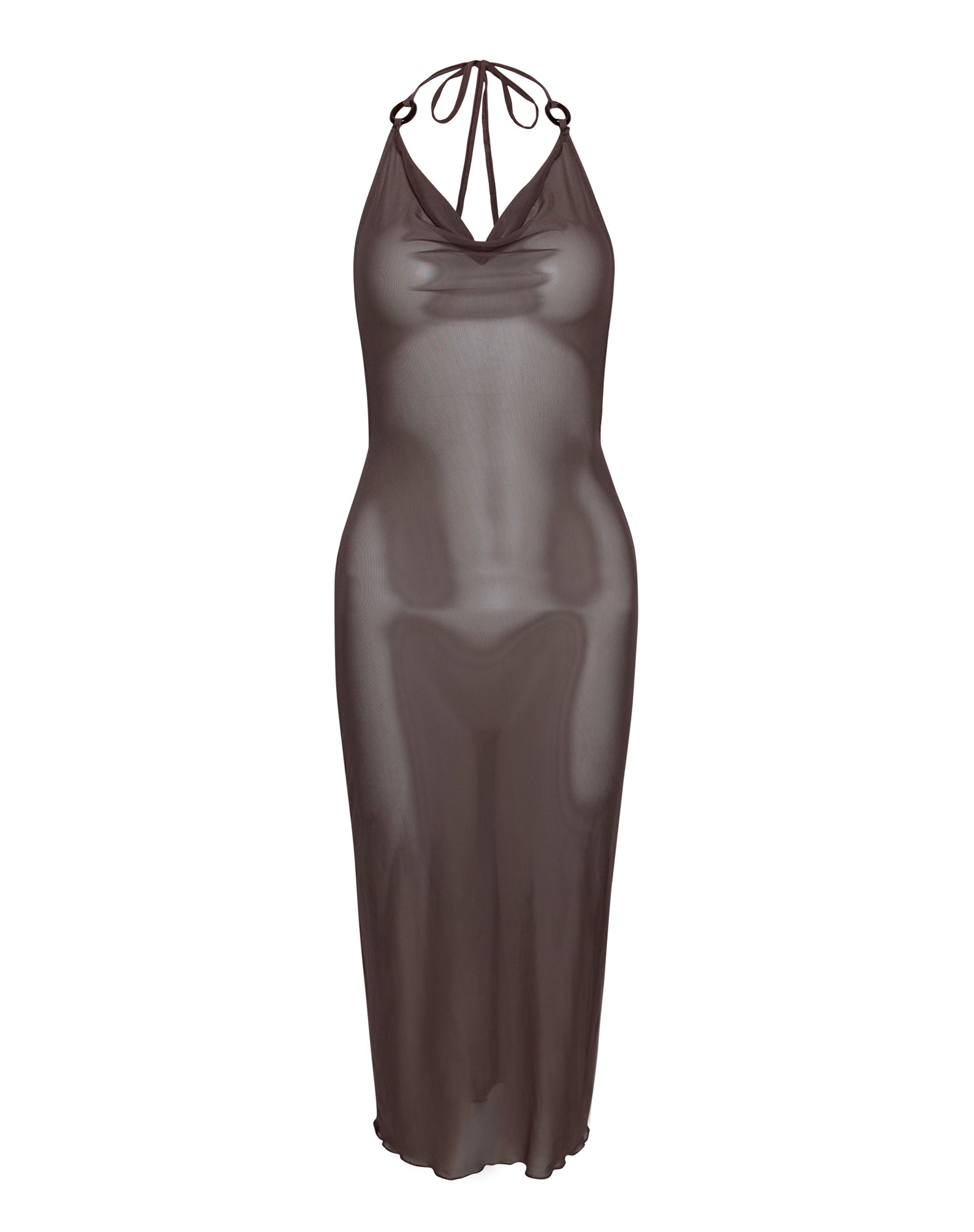 Afbeelding van Maysa Midi Dress in Mesh Coffee