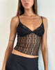 Afbeelding van Megara Strappy Top in Kant Mesh Zwart