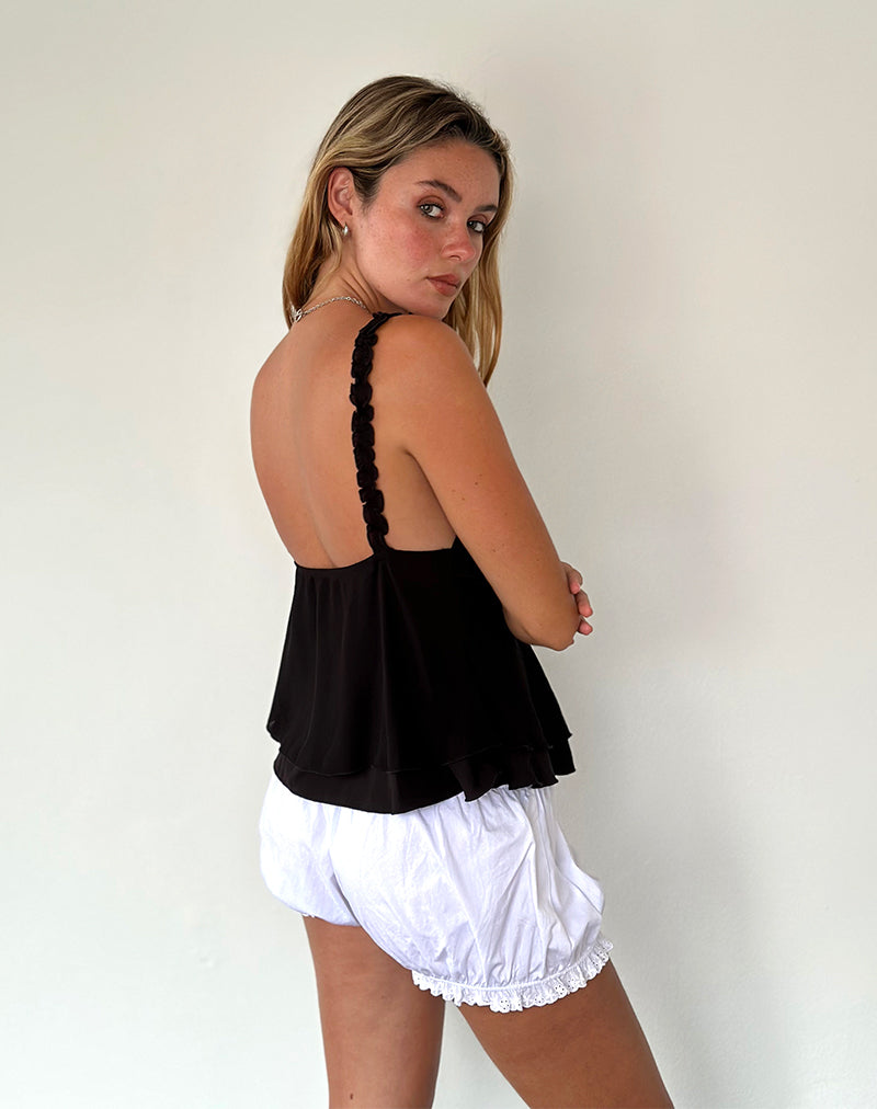 Afbeelding van Melinda Frill Edge Cami Top in Zwart