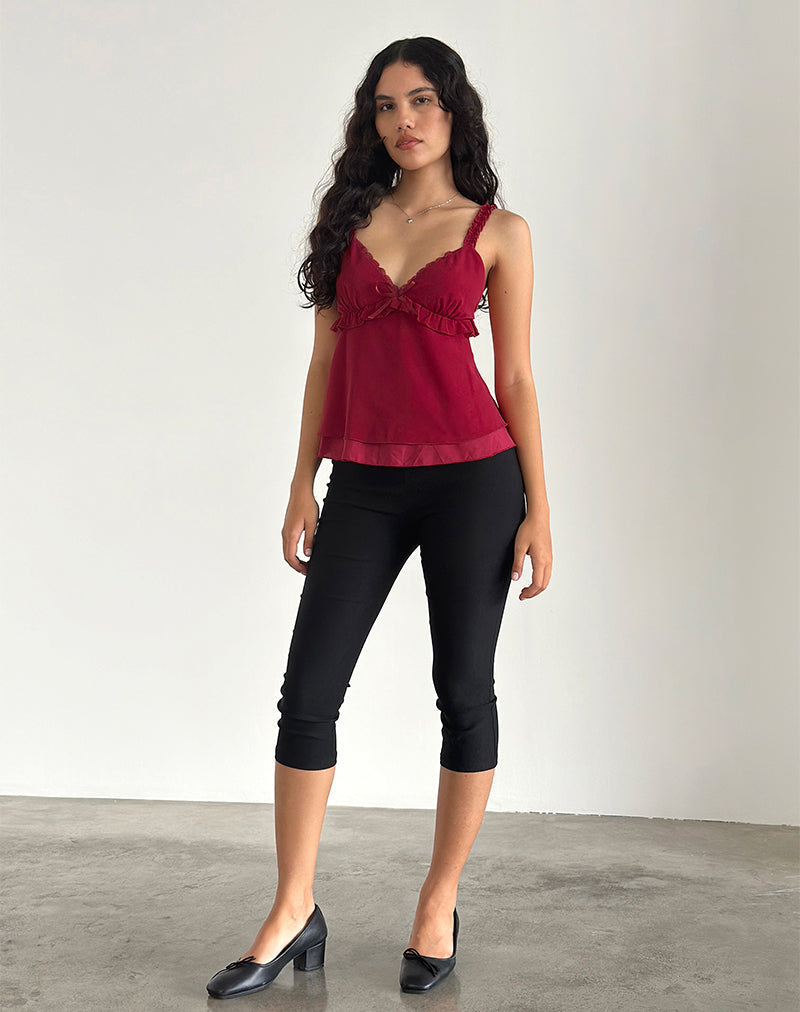 Afbeelding van Melinda Frill Cami Top in Chiffon Dieprood