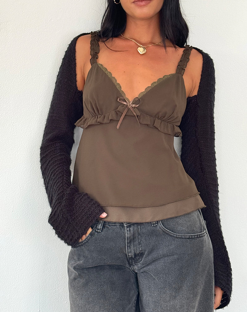 Afbeelding van Melinda Frill Cami Top in Chiffon Olive