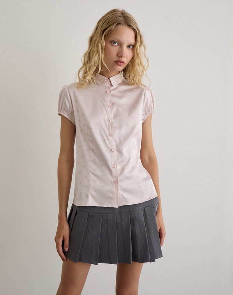 Afbeelding van Meline Blouse in Satijn Jacquard Roze
