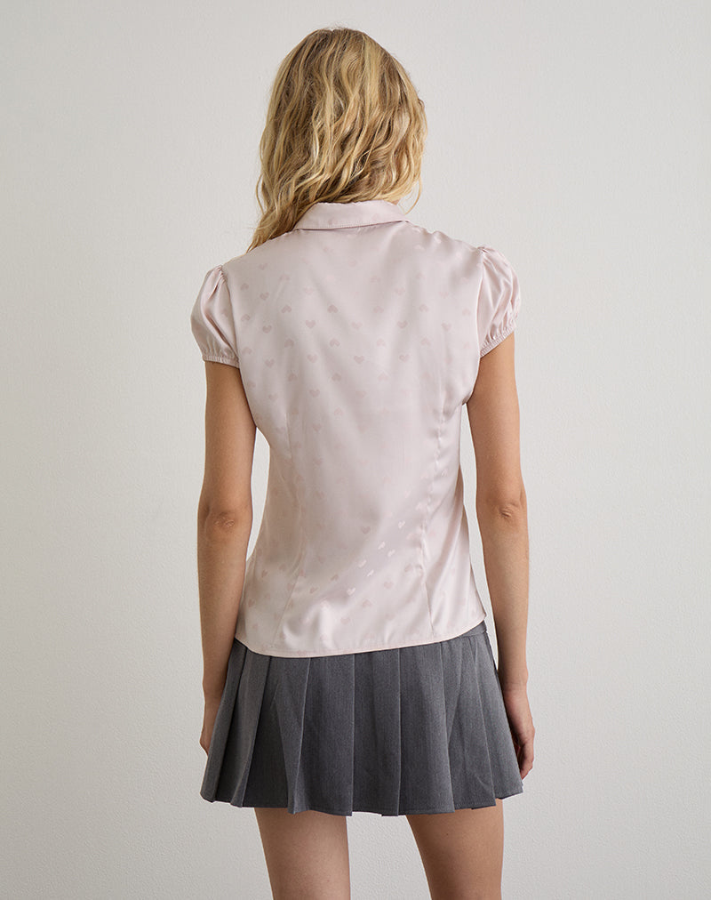 Afbeelding van Meline Blouse in Satijn Jacquard Roze