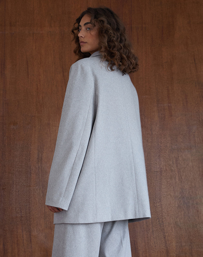Afbeelding van Messeir blazer van imitatiewol in grijs