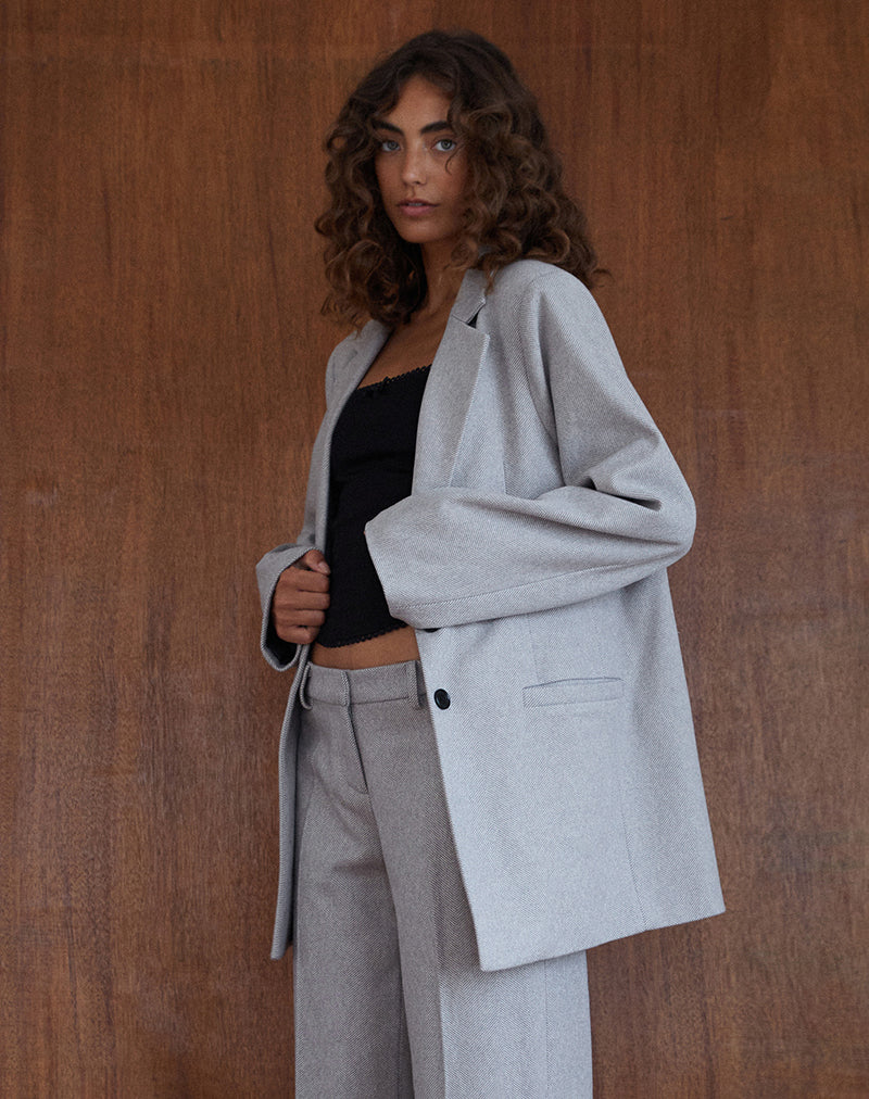 Afbeelding van Messeir blazer van imitatiewol in grijs