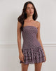 Afbeelding van Midea Bandeau Jurk in Stripe Polka Plum