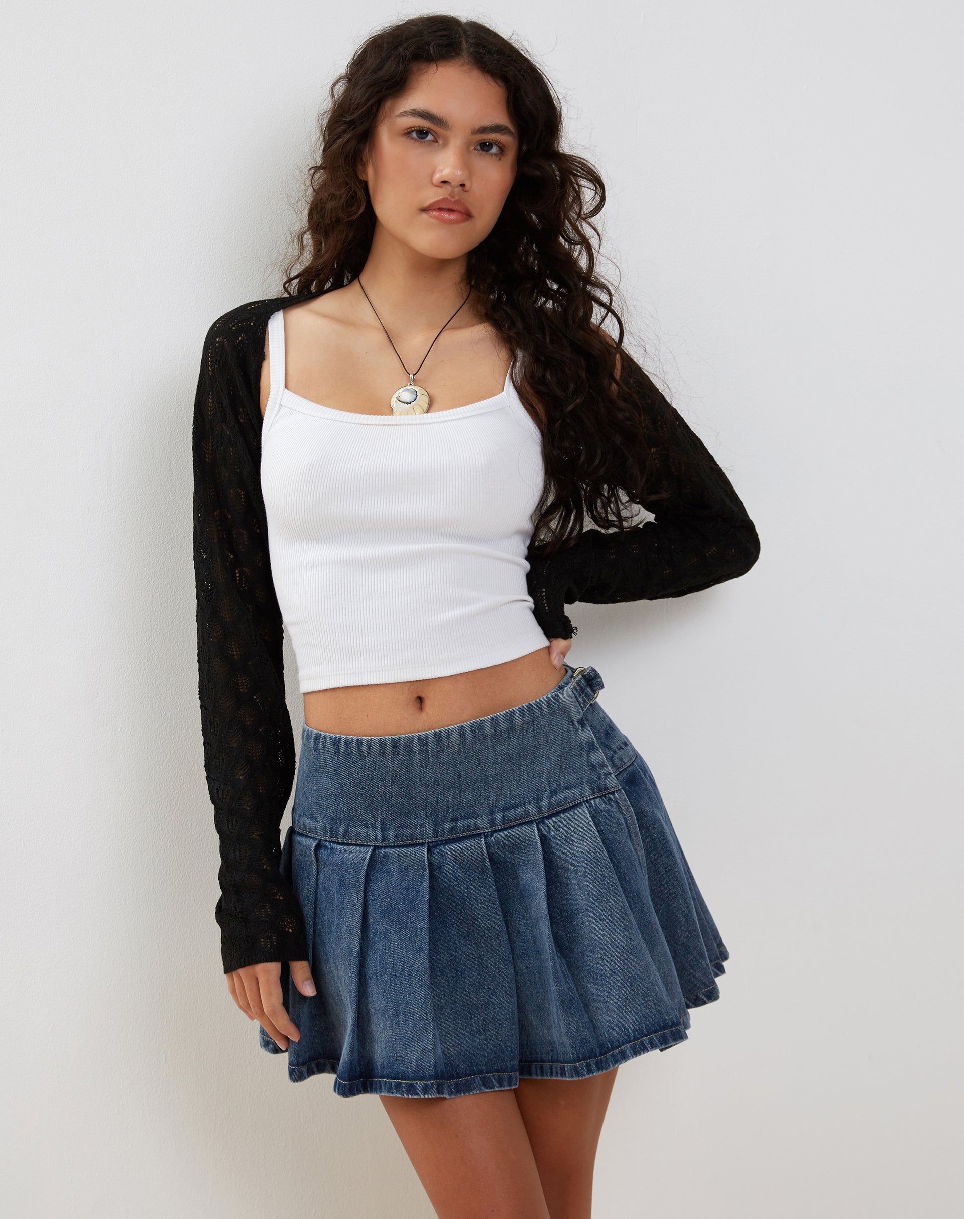Afbeelding van Mika Shrug Vest in Mesh Zwart
