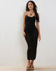 Afbeelding van Caroline Strappy Maxi Dress in Mesh Zwart