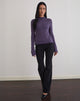 Afbeelding van Miku Lange Mouw Top in Sheer Knit Paars