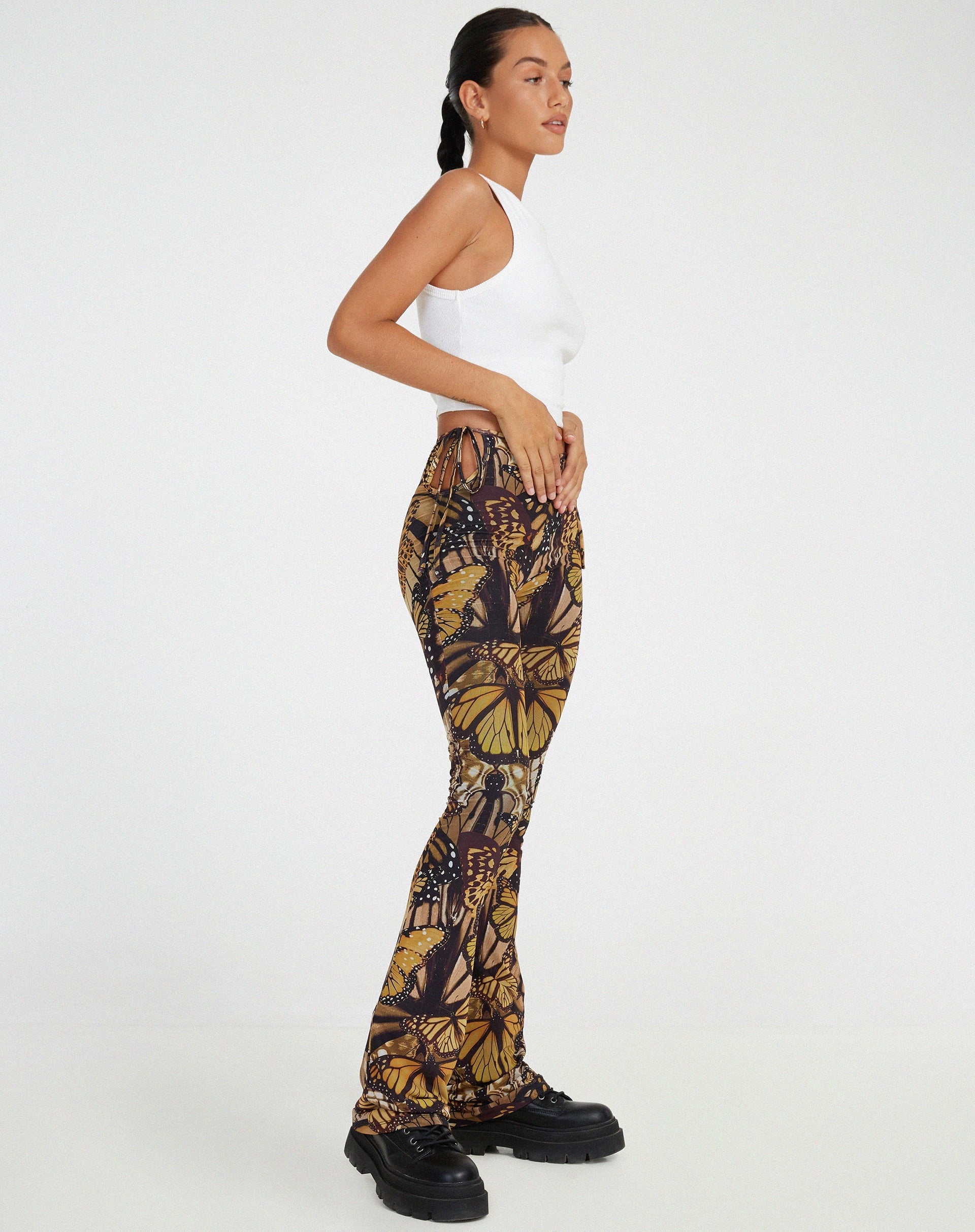 Afbeelding van Mileri flare broek in Butterfly Gold