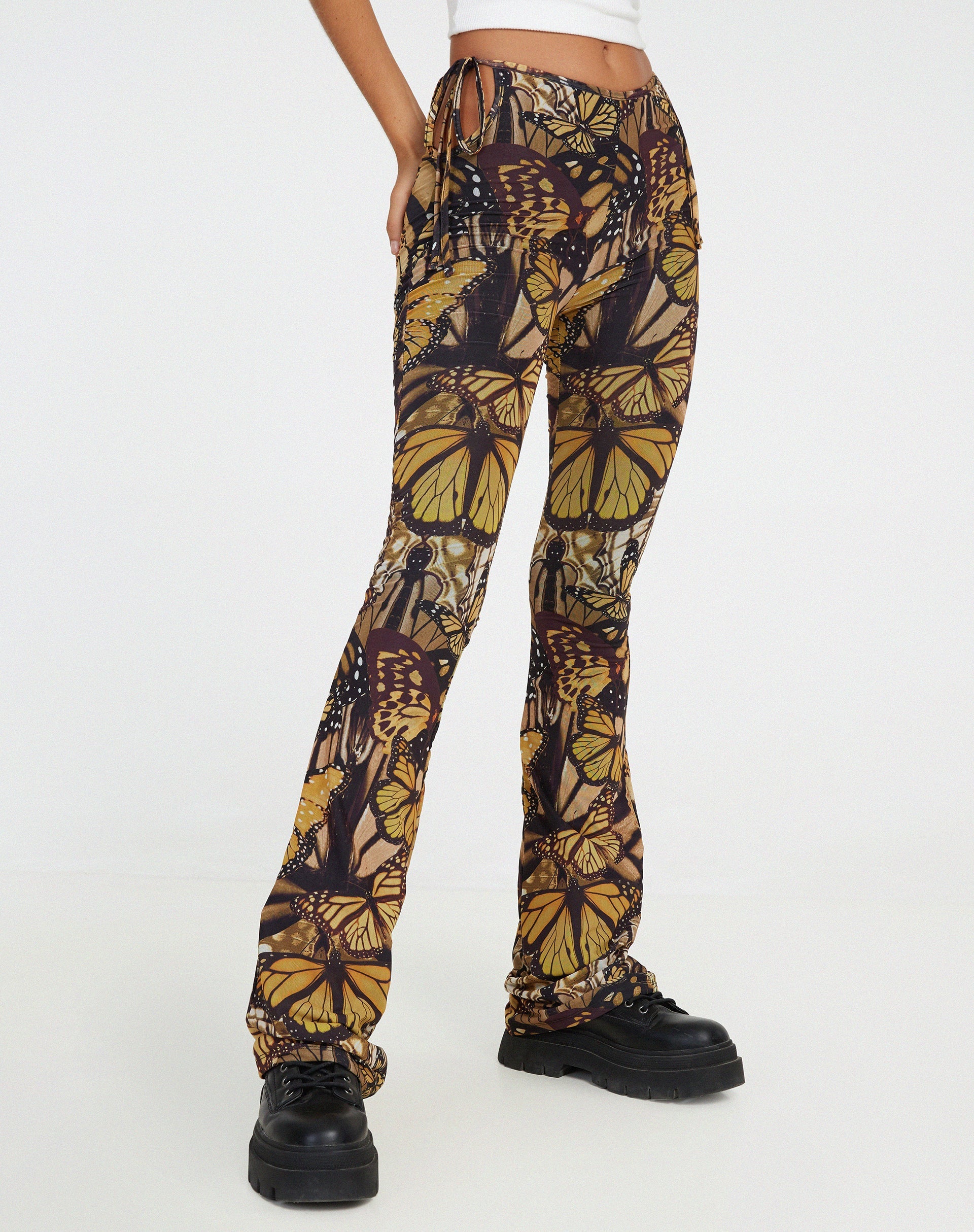 Afbeelding van Mileri flare broek in Butterfly Gold
