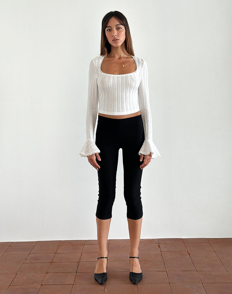 Afbeelding van Miley Fluitmouwtop in Textured Ivory