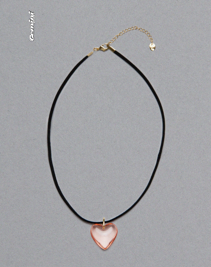 Afbeelding van Mimi Roze Glazen Hart Ketting