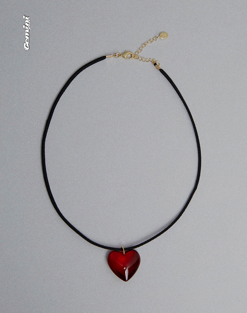 Mimi Glazen Hart Ketting van Gemini Jewels
