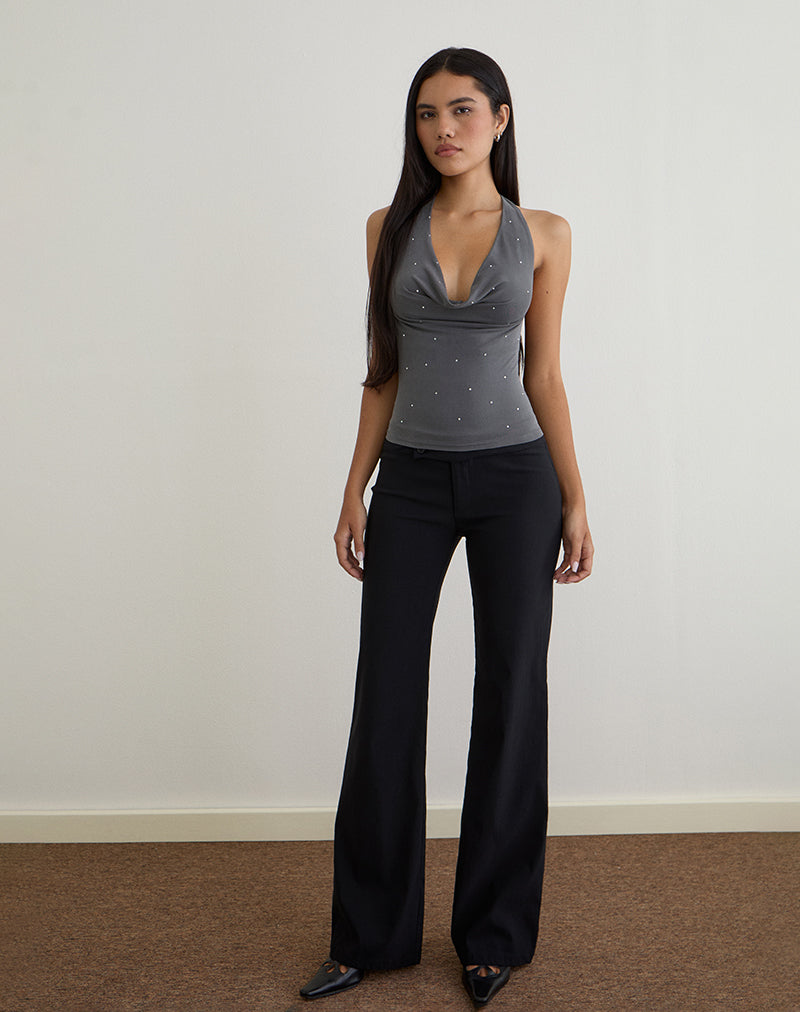 Afbeelding van Minova Top in Cupro Diamante Donkergrijs