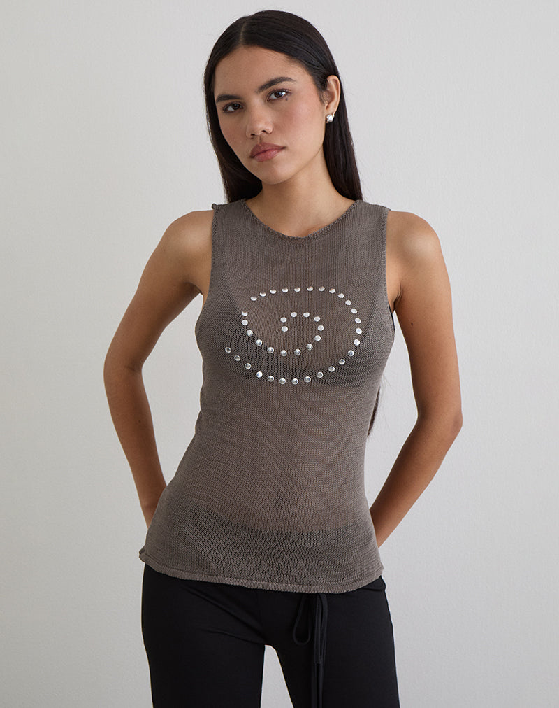 Miraya Top in Bezaaid Sheer Knit Iron