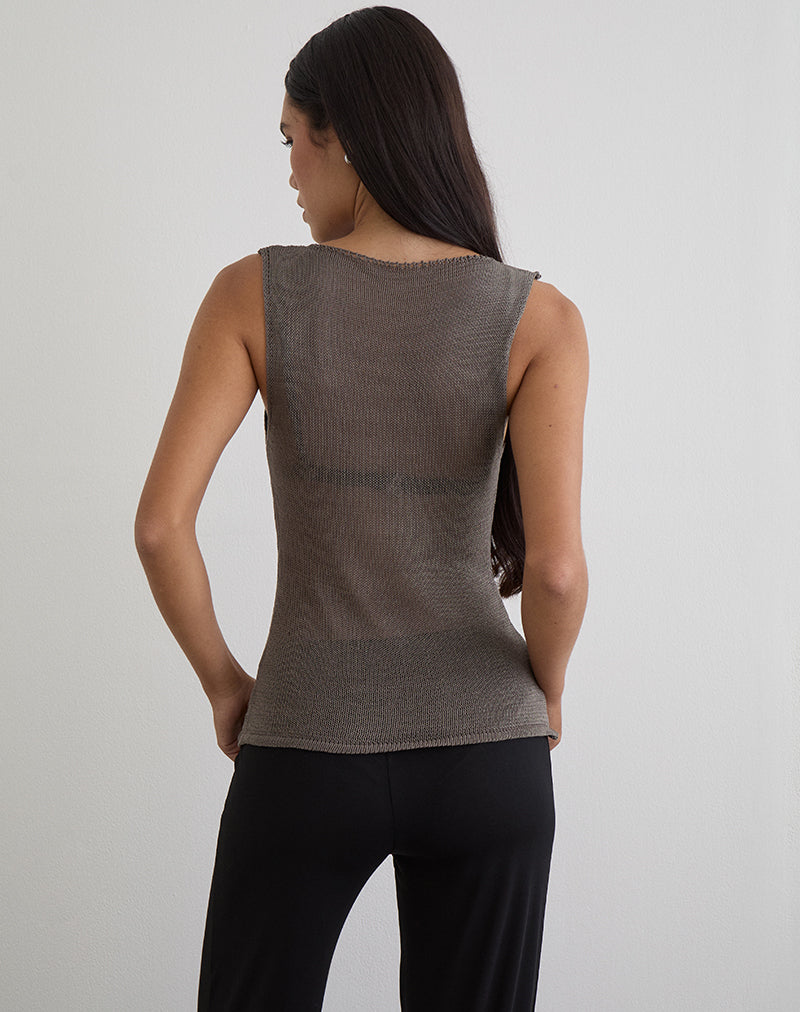 Afbeelding van Miraya Top in Bezaaid Sheer Knit Iron