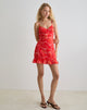 Afbeelding van Mireya Mini Jurk in Paisley Chiffon Rood
