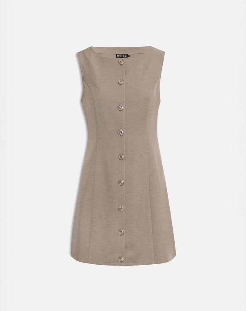 Afbeelding van Mirina Mini Dress in Tailoring Taupe