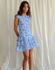 Afbeelding van Mirtilo Mini Dress in Inky Blue Floral Mesh