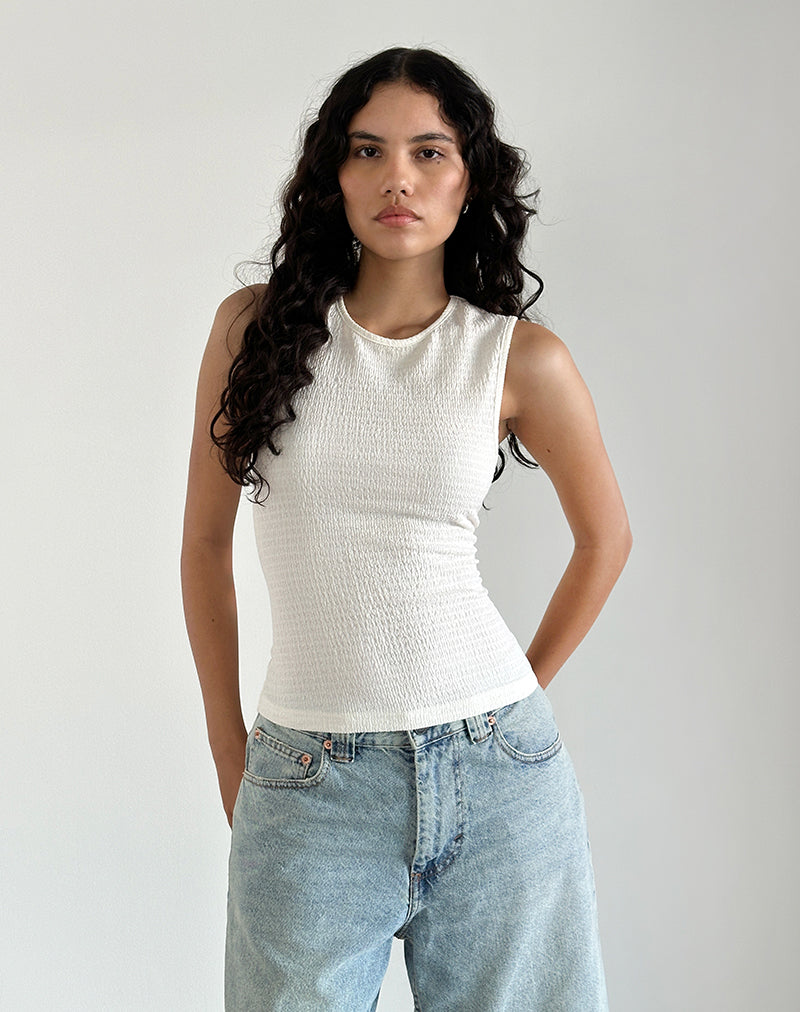 Afbeelding van Mohala Top in Crinkle Ivory