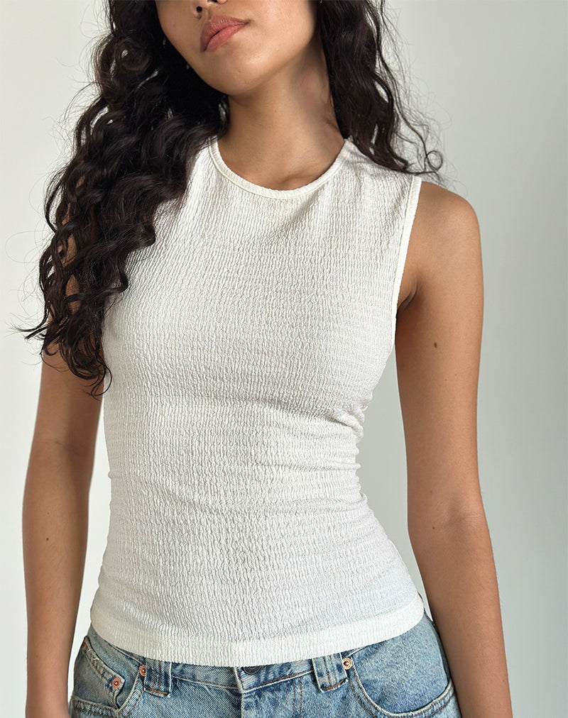 Afbeelding van Mohala Top in Crinkle Ivory