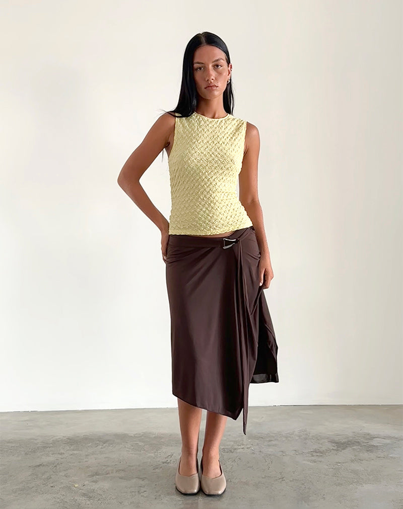 Afbeelding van Mohala Top in Bubble Knit Zacht Geel