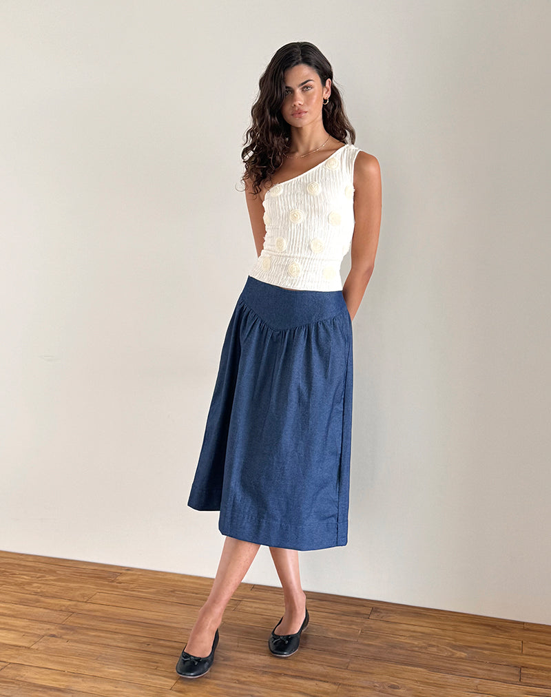 Afbeelding van Moira One Shoulder Top in Textured Rose Ivory