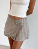 Afbeelding van Monana Wrap Minirok in geruit Taupe