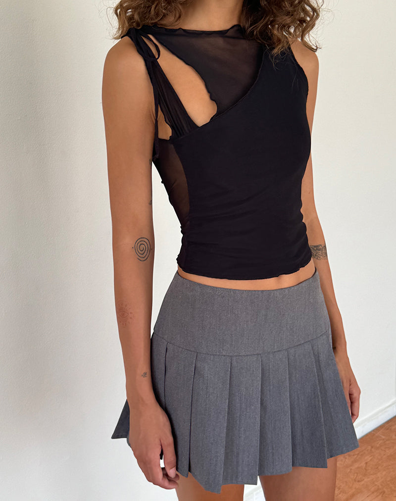Afbeelding van Moni Tie Tank Top in Mesh Zwart