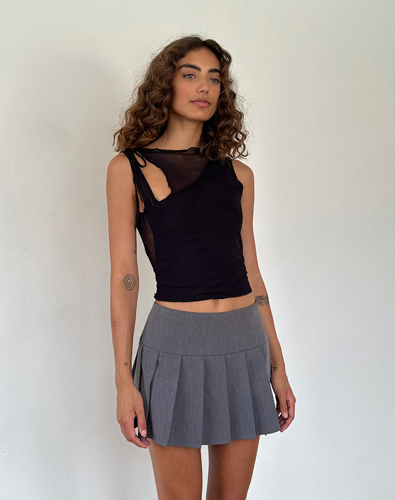 Afbeelding van Moni Tie Tank Top in Mesh Zwart