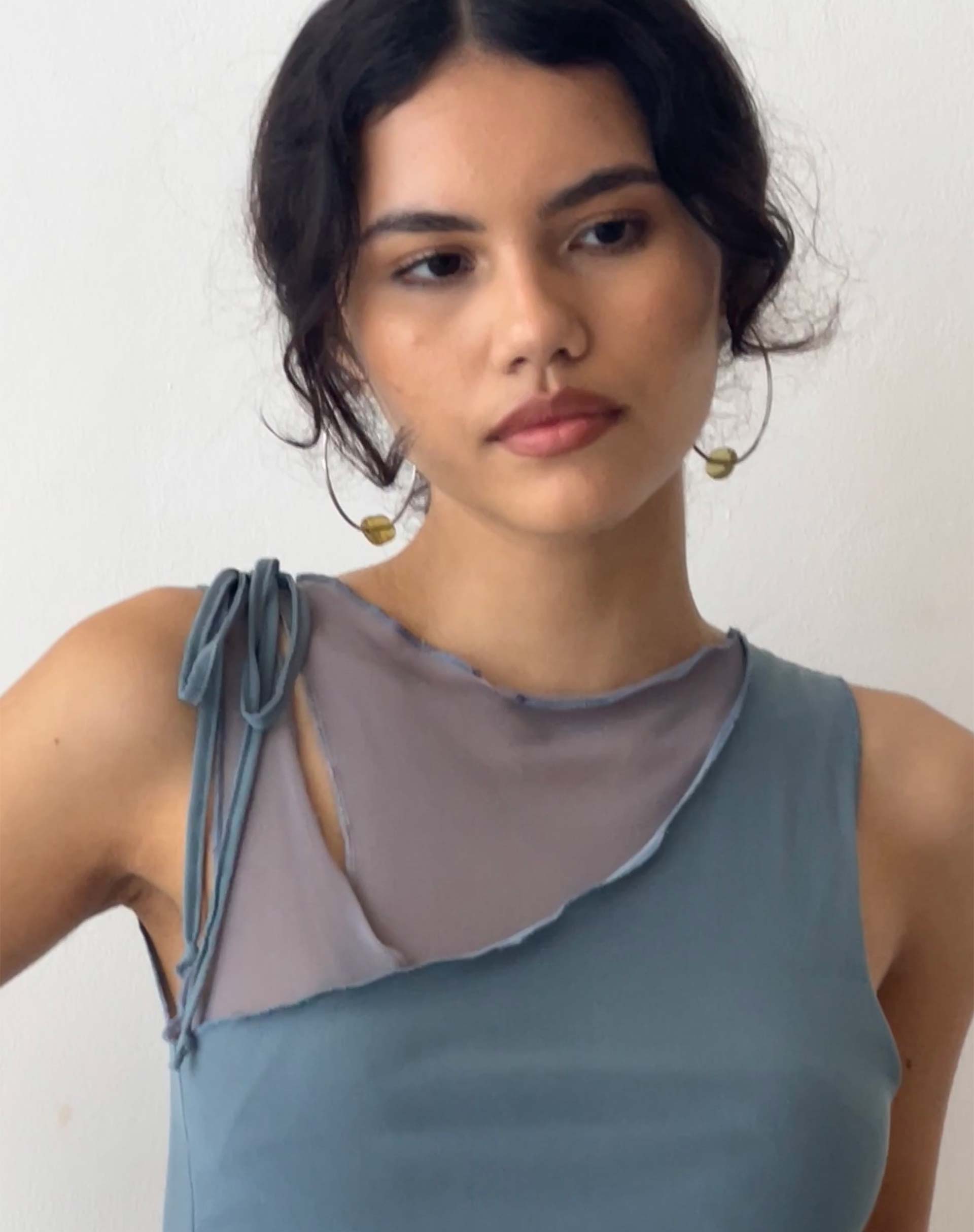 Afbeelding van Moni vest in blauwgrijs mesh
