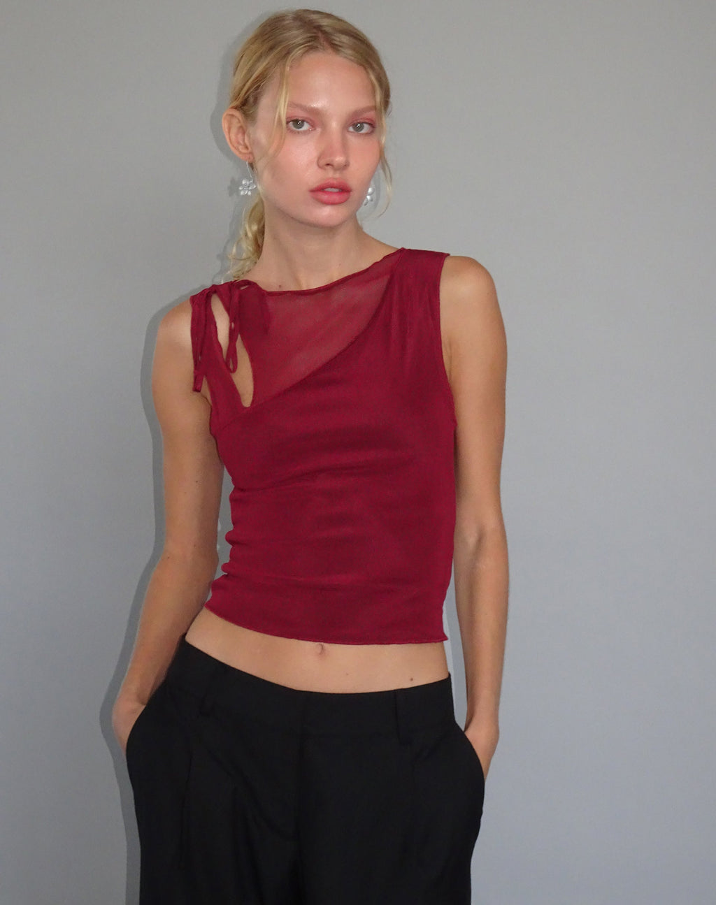 Moni vest in mesh kastanjebruin