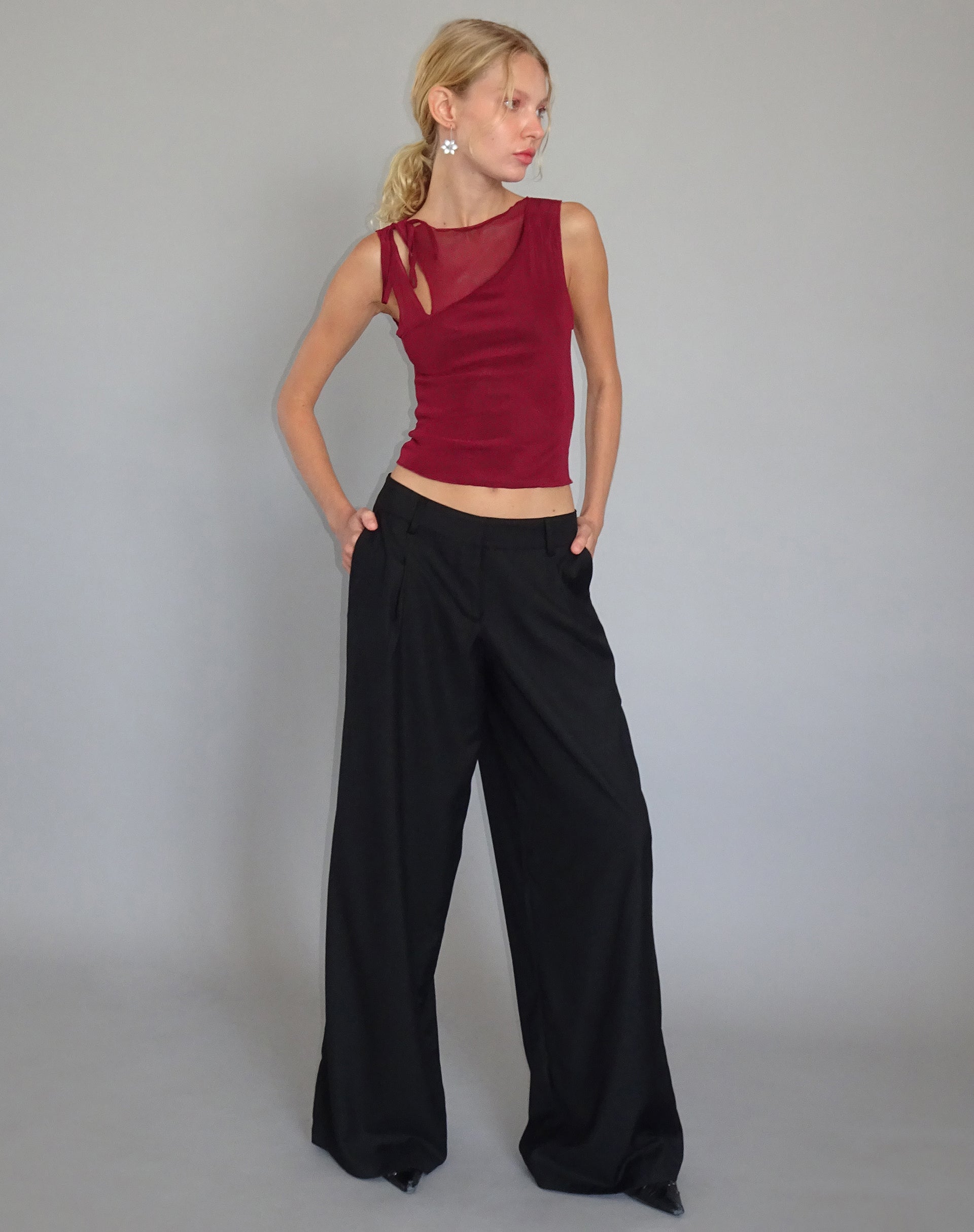 Afbeelding van Moni vest in mesh Maroon