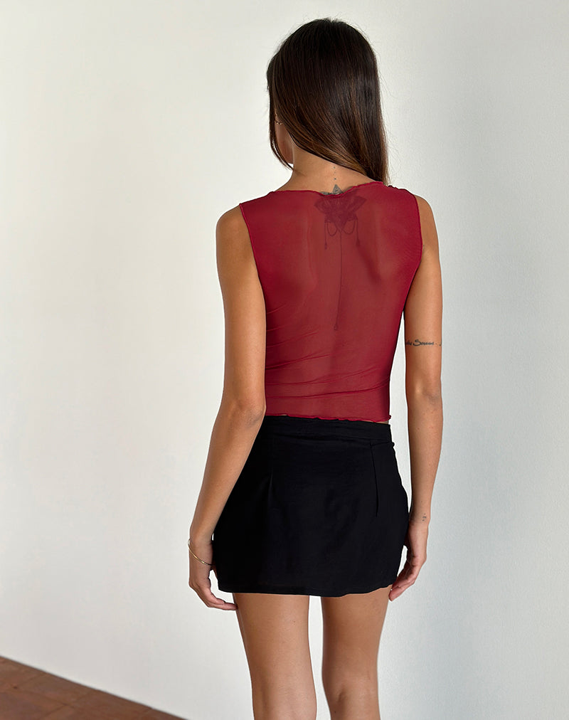 Afbeelding van Moni Vest Top in Mesh Cherry