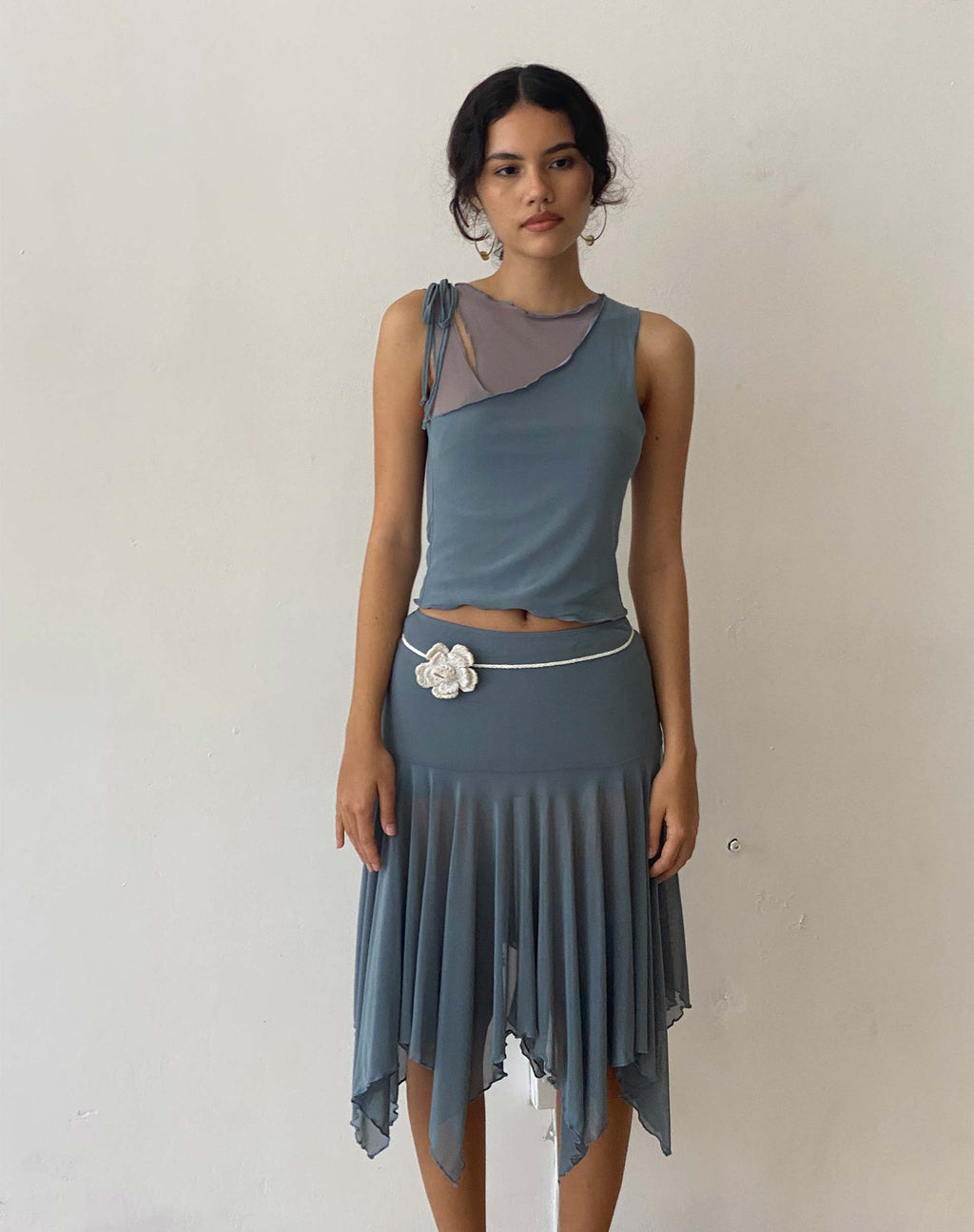 Moni vest in blauwgrijs mesh