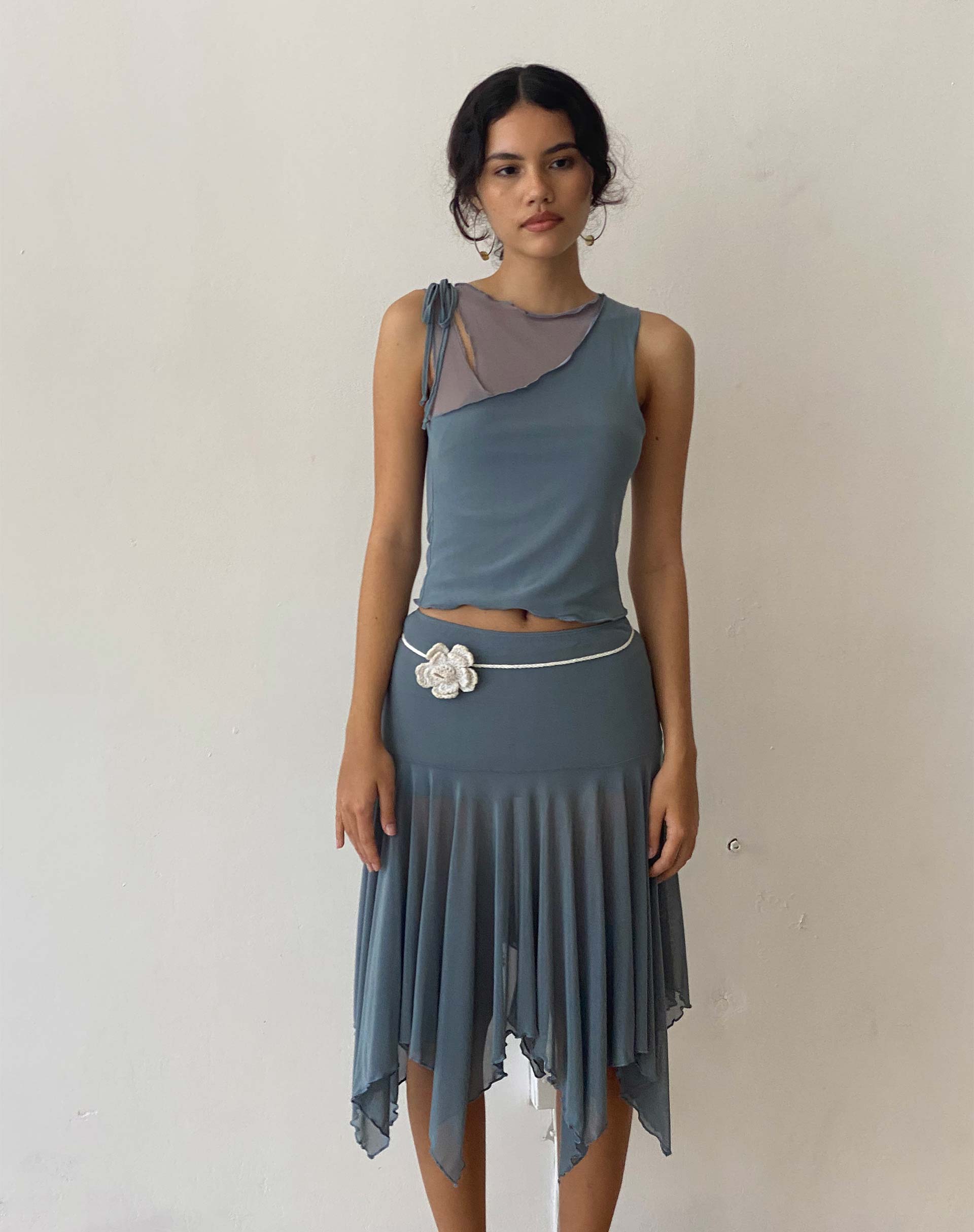 Afbeelding van Moni vest in blauwgrijs mesh