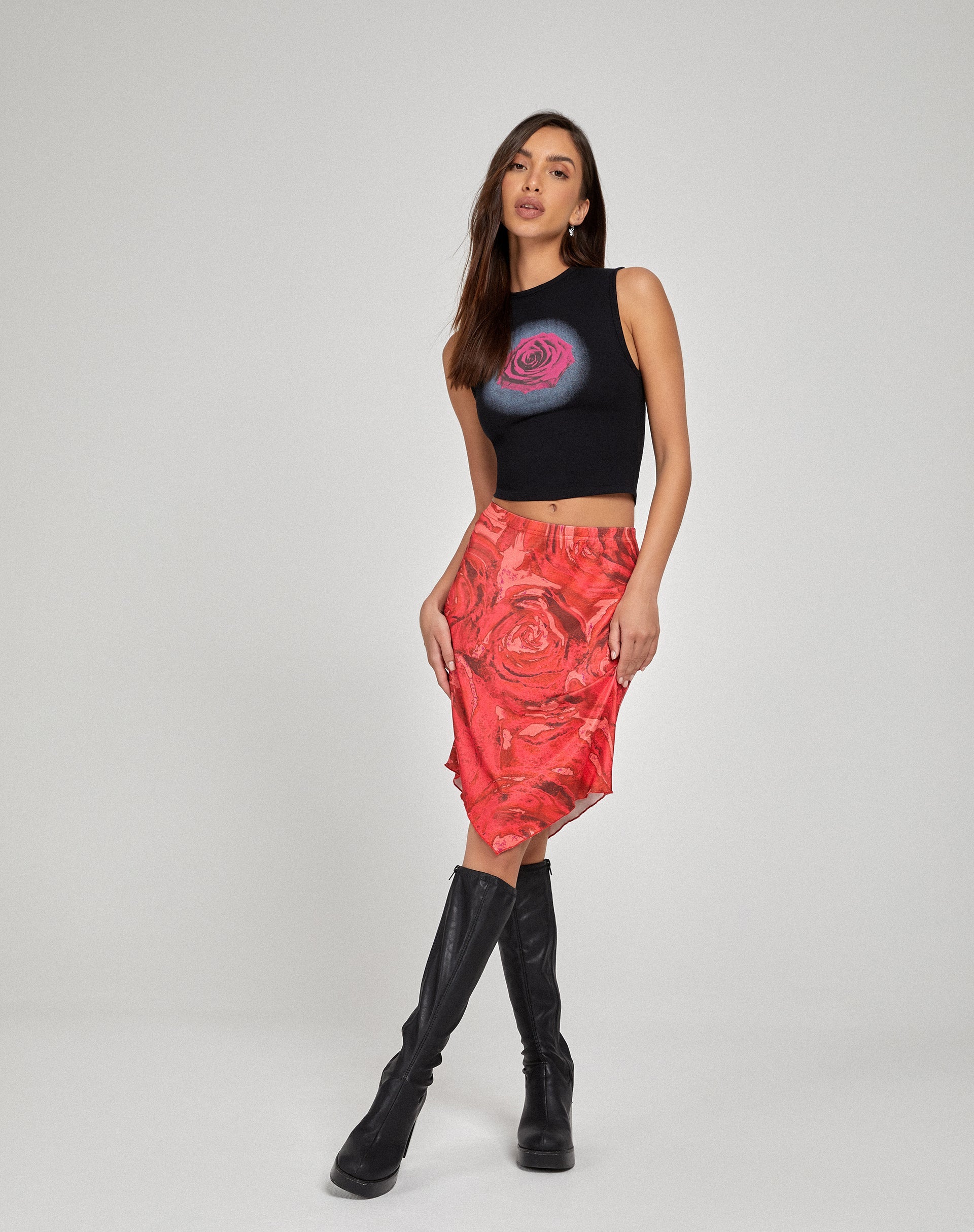 Afbeelding van Lonaka Bodycon Rok in Rozenbladrood