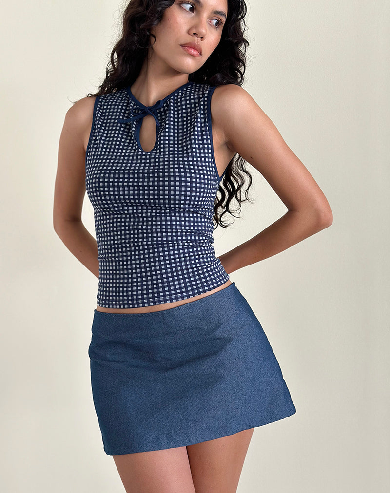 Afbeelding van Olsa Denim Minirok in Chambray Indigo