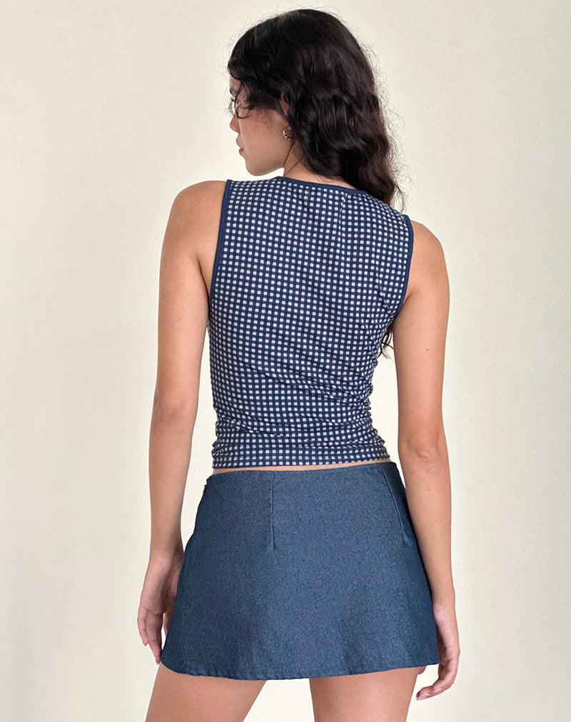 Afbeelding van Olsa Denim Minirok in Chambray Indigo