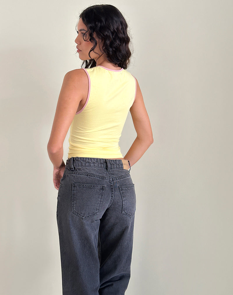 Afbeelding van Monsela Top in Buttermilk met Ballet Pink Binding